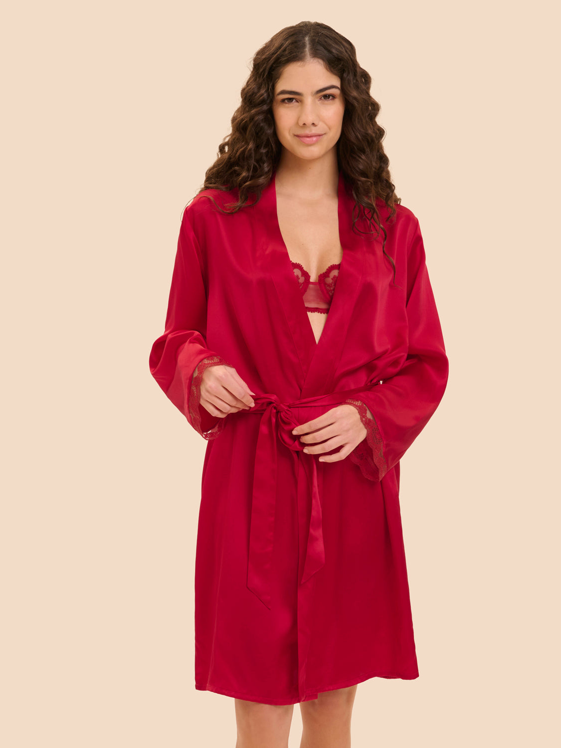 Simone Perele Morgenmantel Love me red
