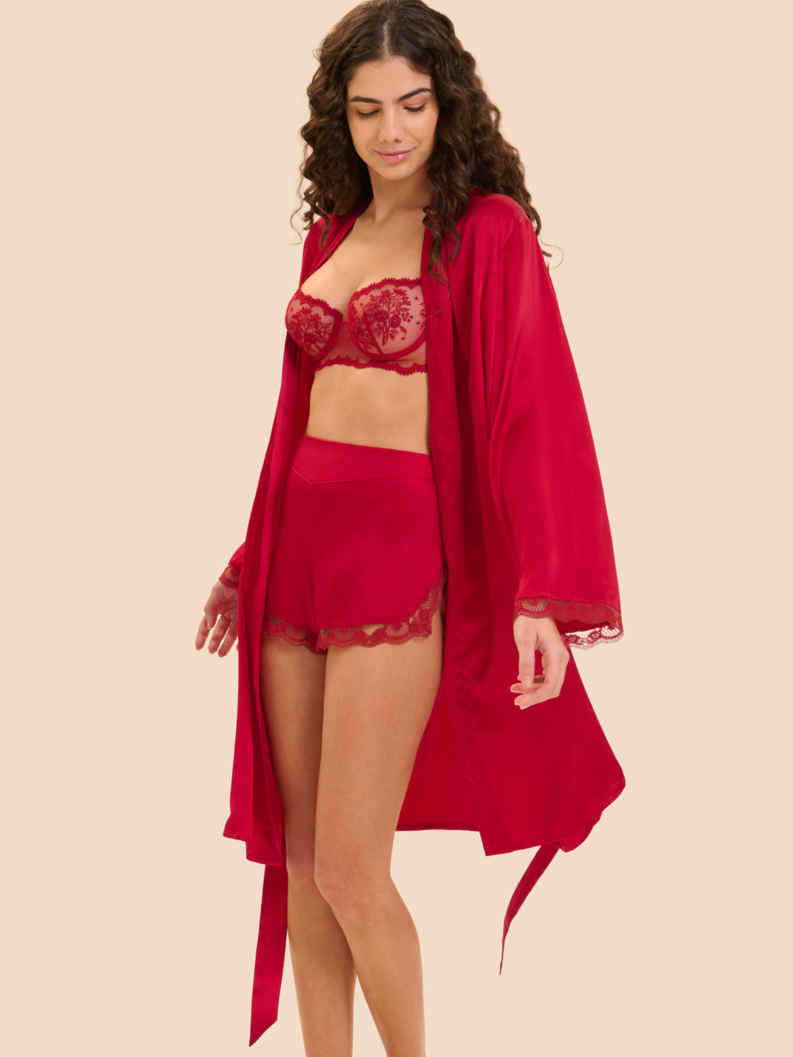 Simone Perele Morgenmantel Love me red – Bild 3