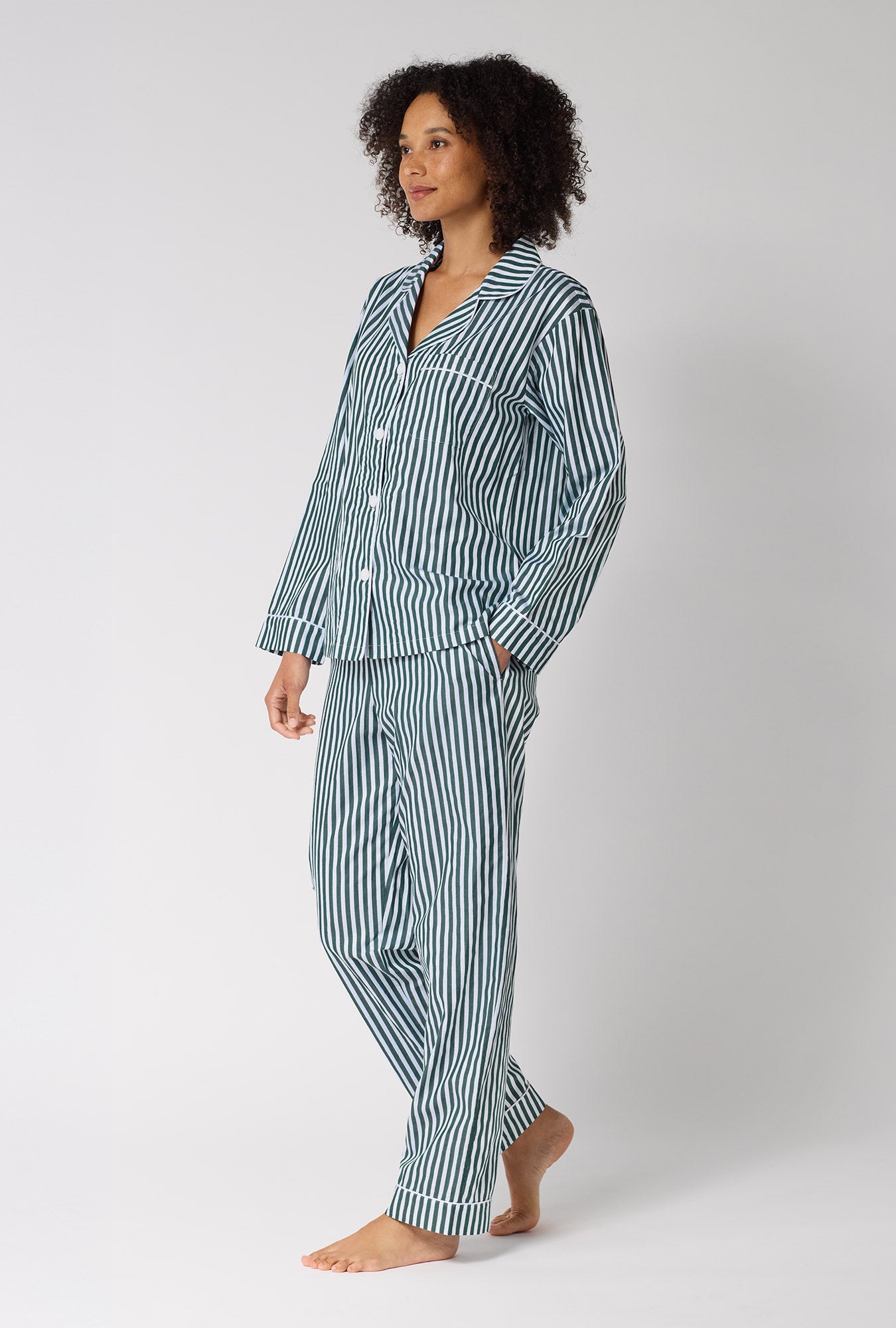 Bed Head Pyjama green signature stripe