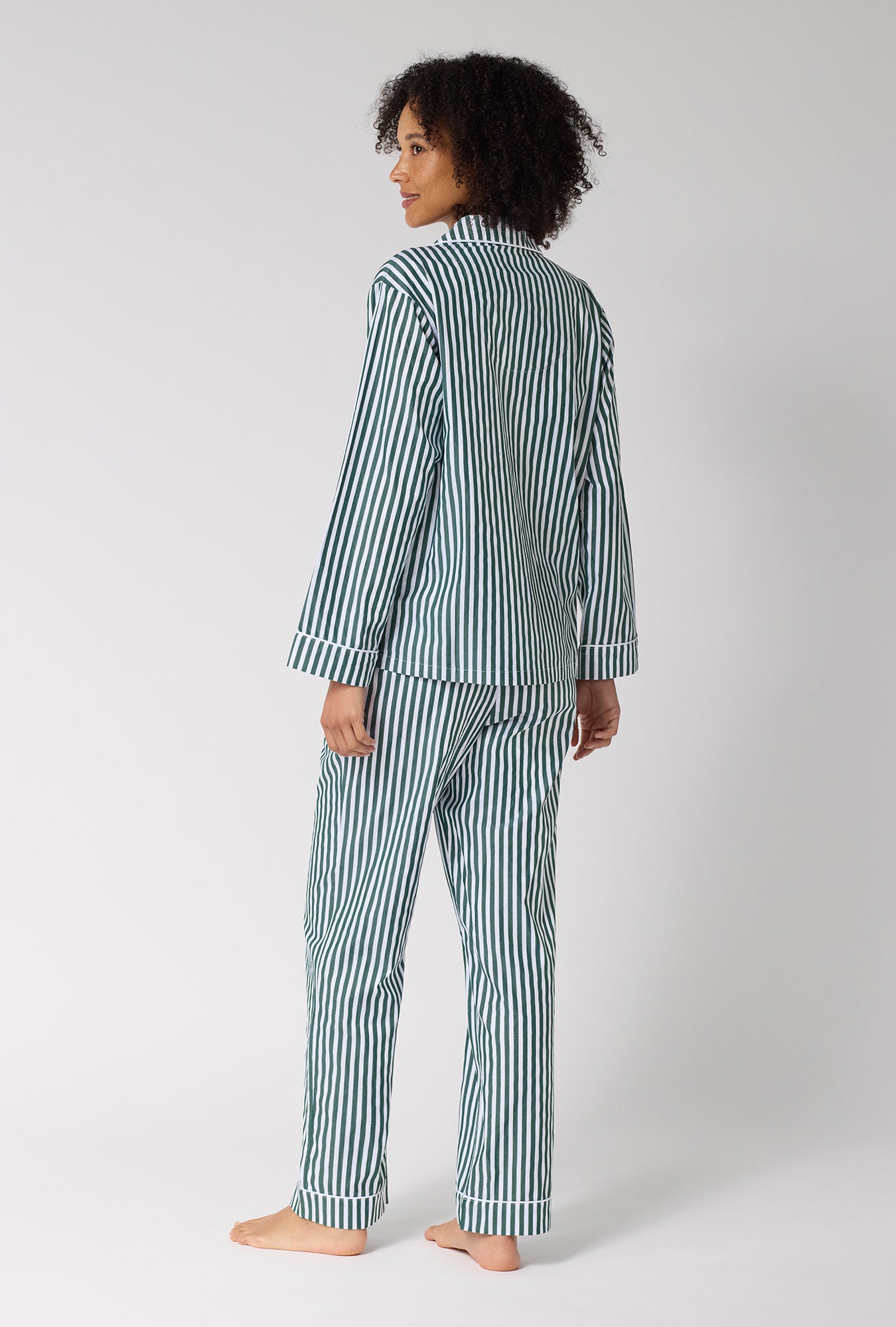 Alternative view of Bed Head Pyjama green signature stripe