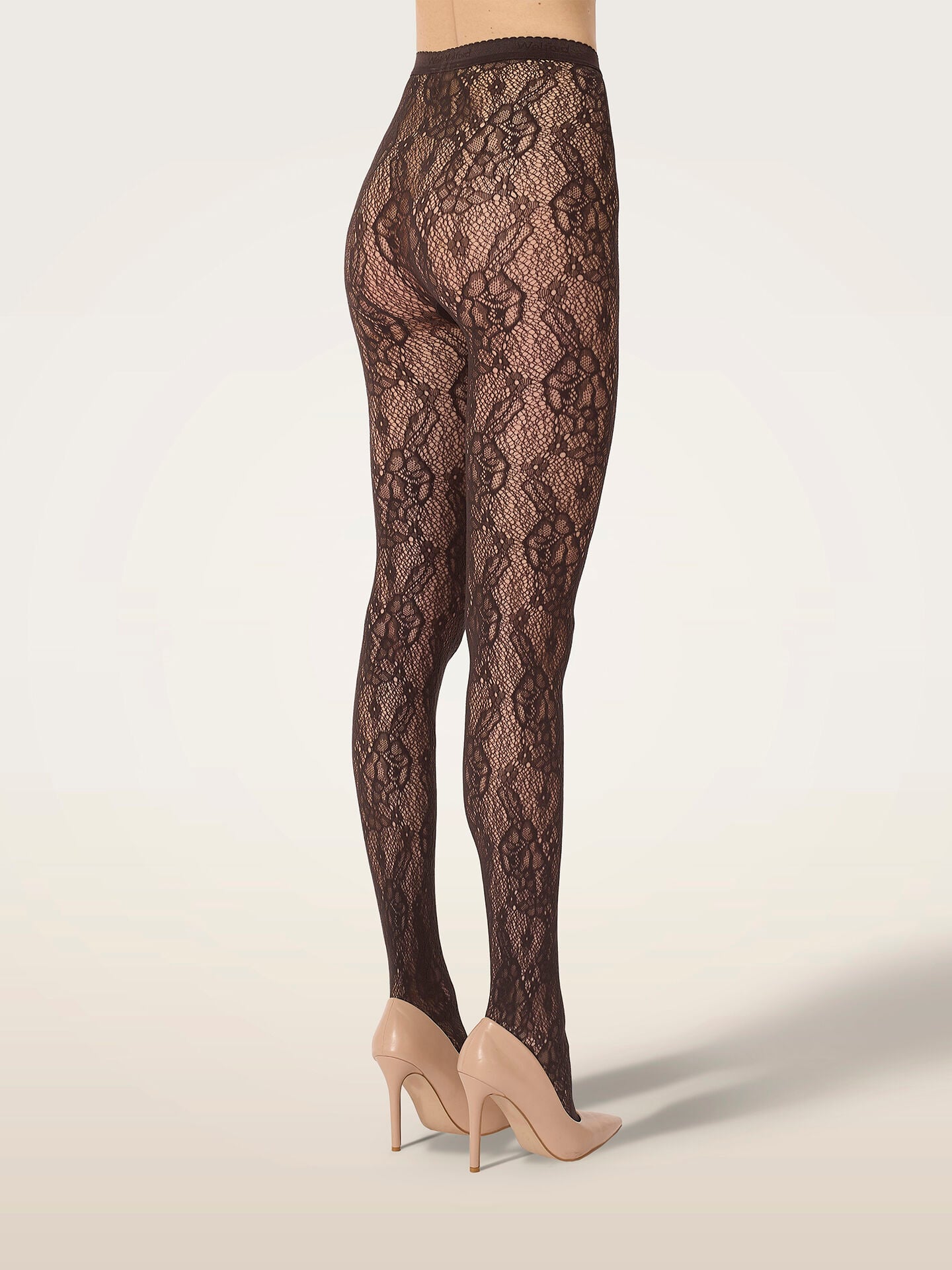 Alternative view of Wolford Tights Infinite Rose Net dark wood