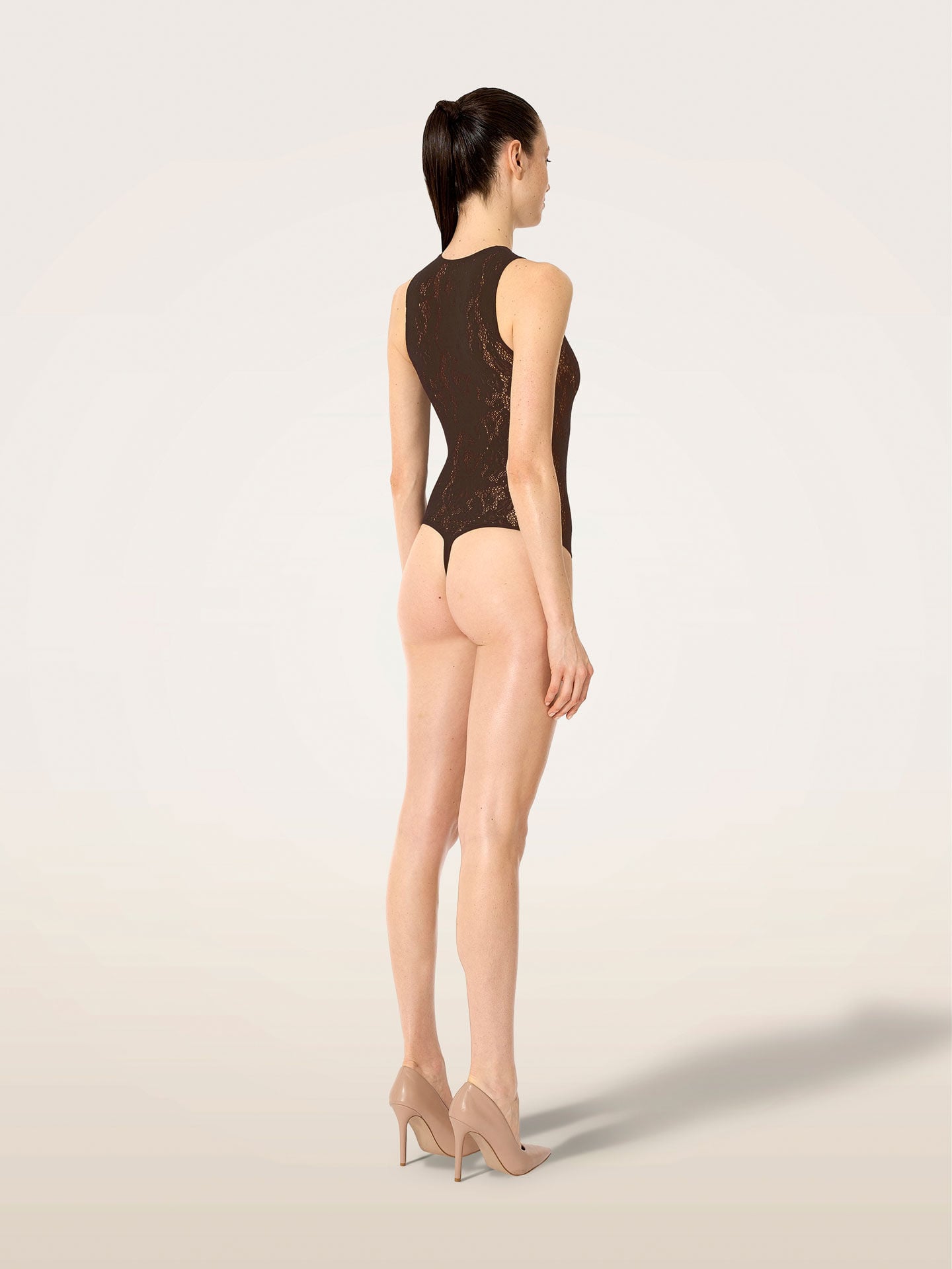 Alternative view of Wolford String Body Infinite Rose Net dark wood