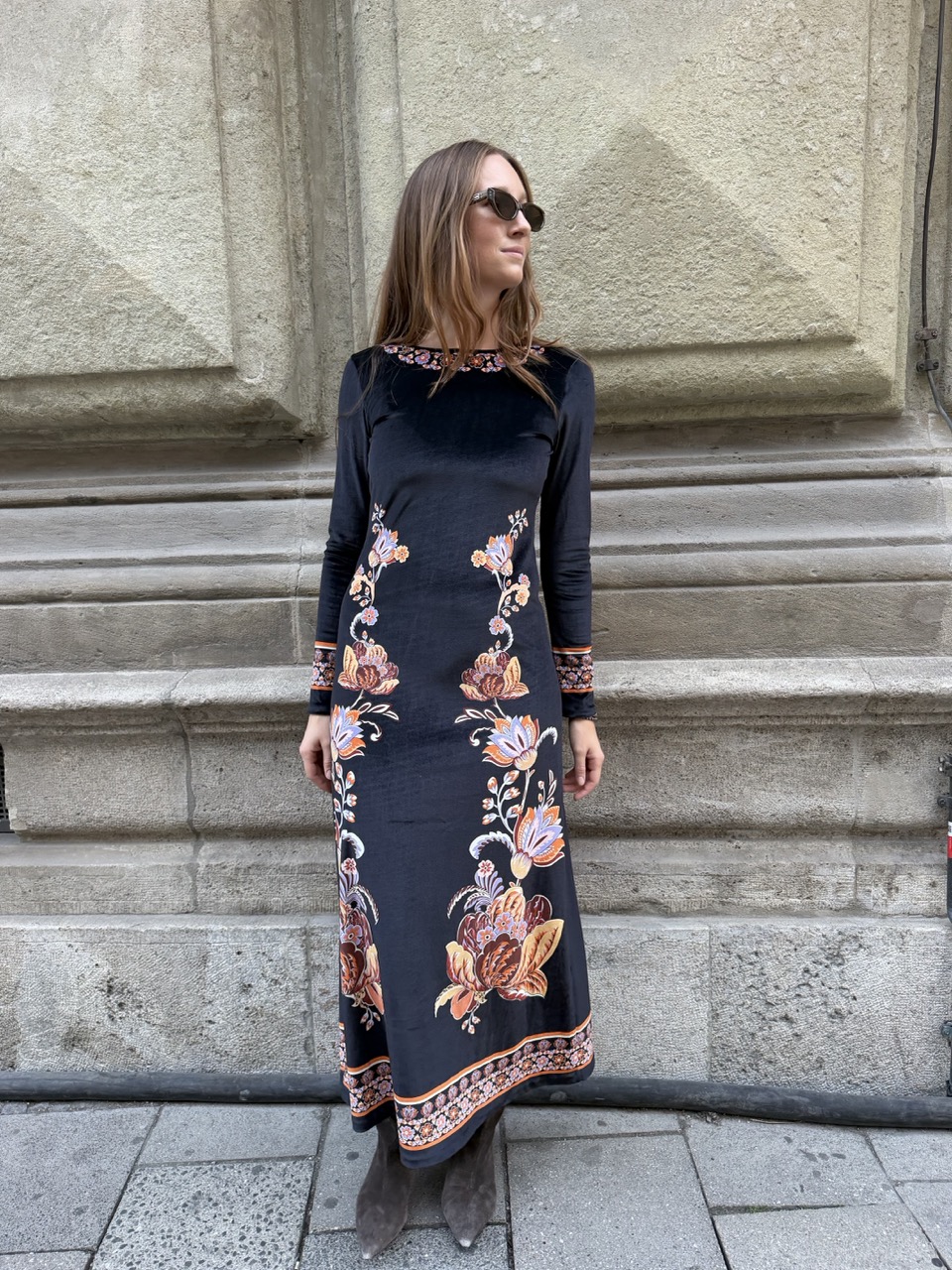Raffaela d Angelo Velvet Maxidress nero