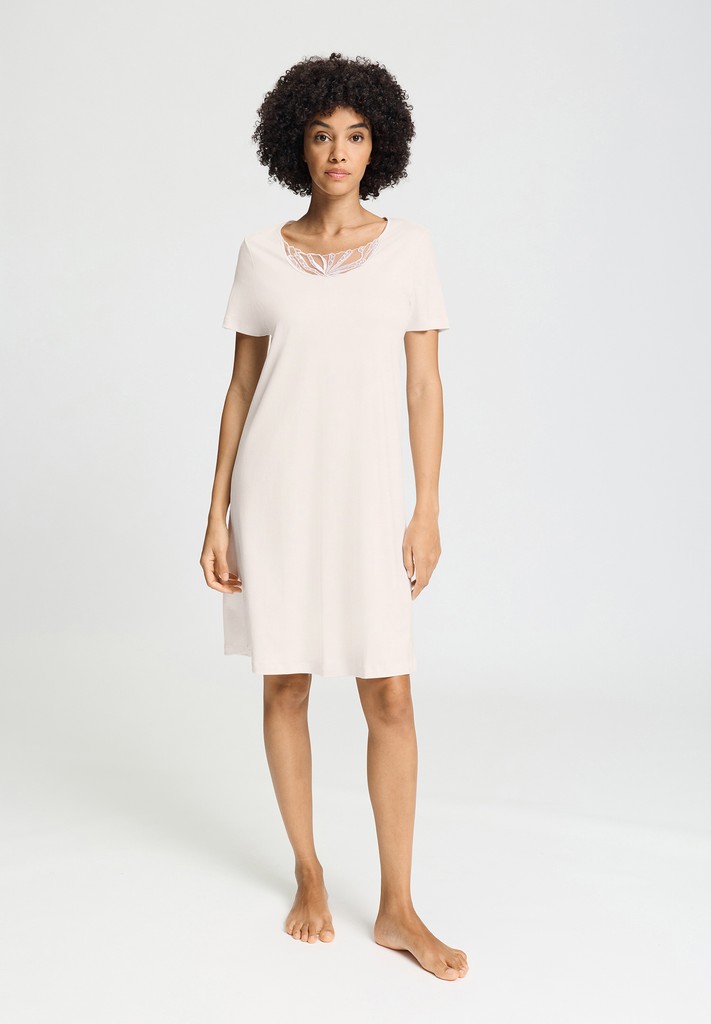 Hanro Nachthemd kurzarm Rosaria off white