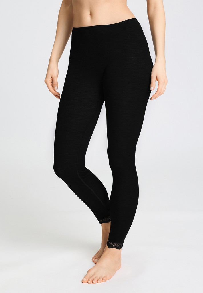 Hanro Leggings Woolen Lace black