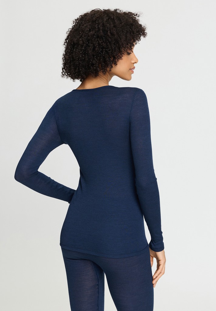 Alternative view of Hanro Shirt Woolen Lace deep navy