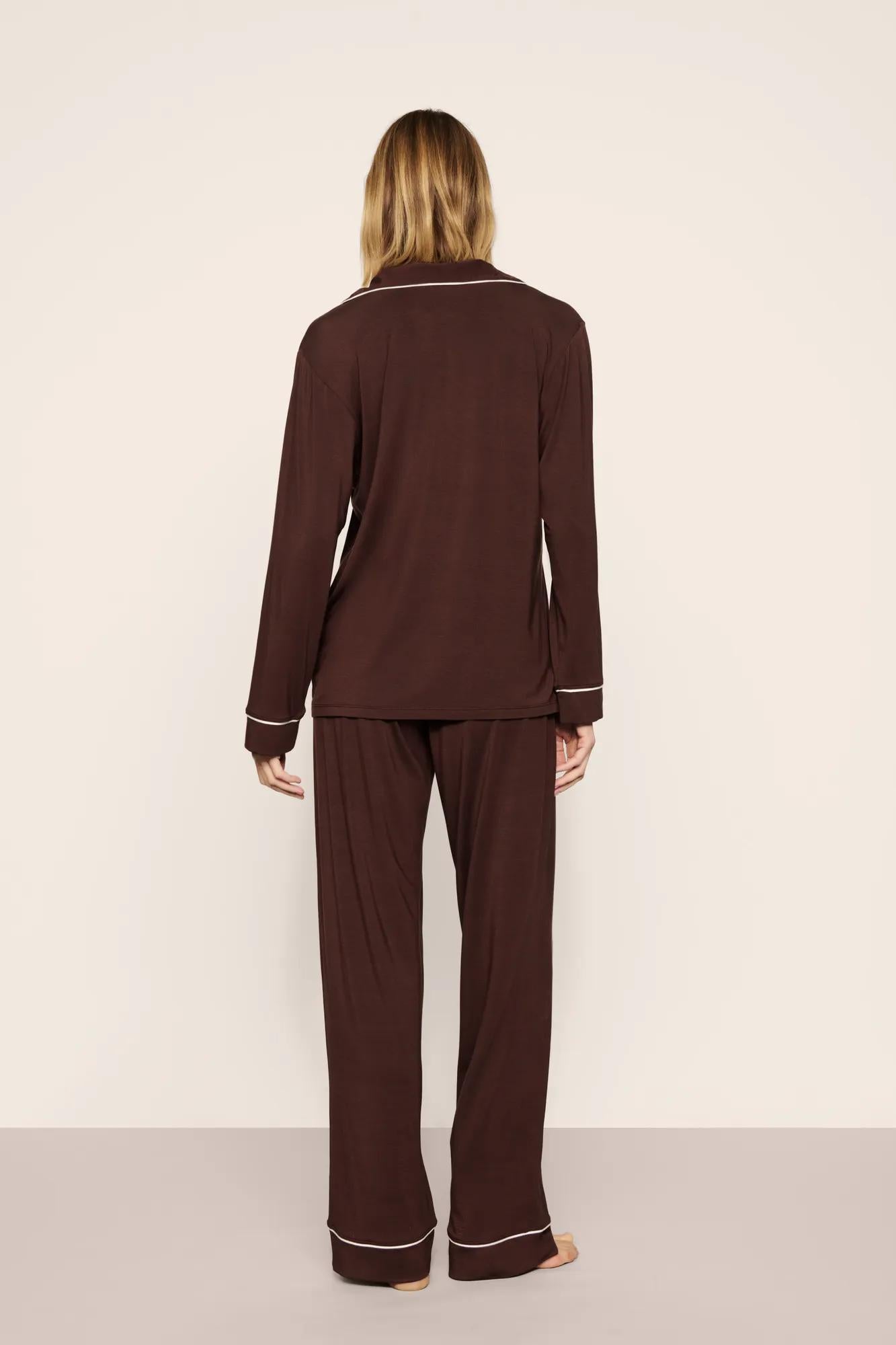 Alternative view of Eberjey Pyjama Gisele chocolate/ivory