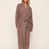 Eberjey Recycled Boucle Waffle Robe deep taupe